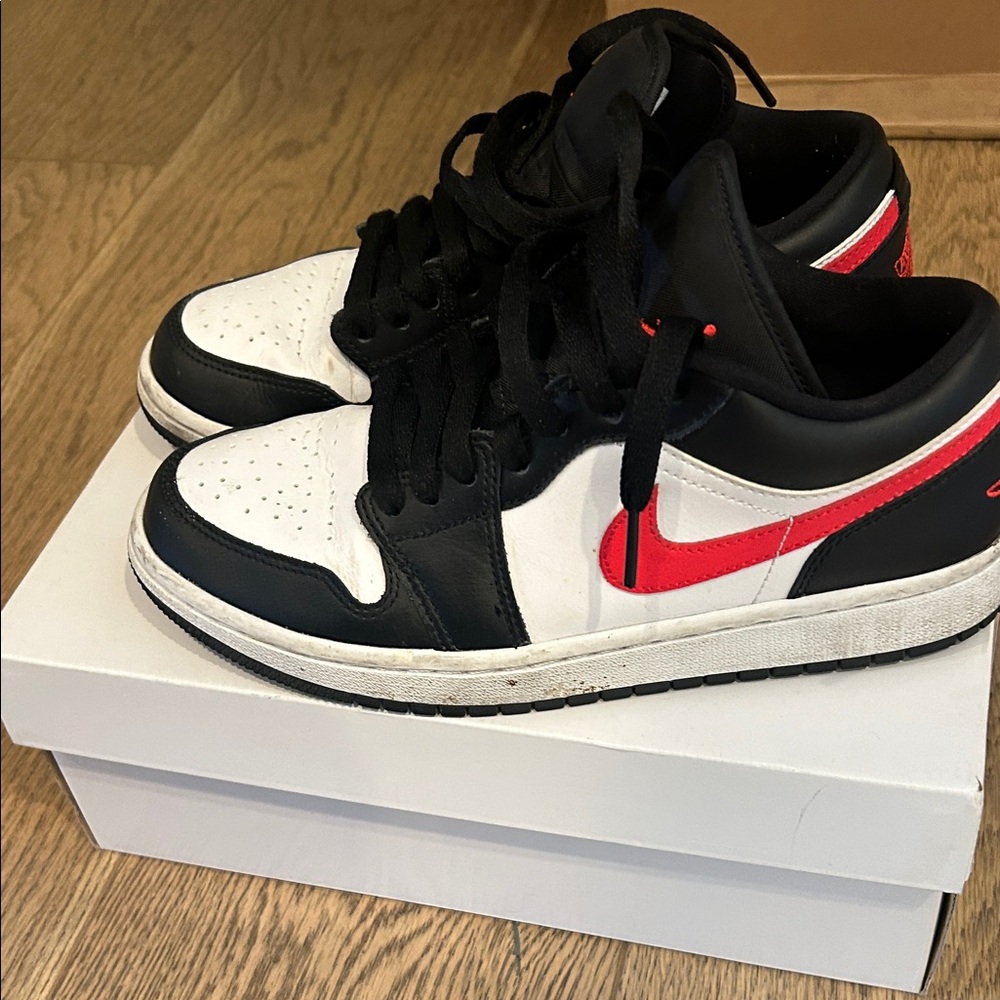 Jordan Air 1 Low in Black, Red, and White